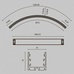 Профиль накладной Maytoni Led strip ALM-3535R-B-D-90°-1.5M