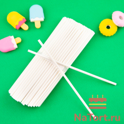 Палочки бумажные для Cake pops (белые, 15 см, 100 шт)