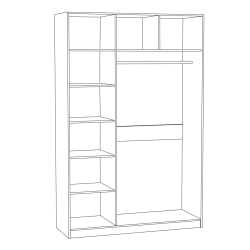 Шкаф комбинированный Ливерпуль 08.45.01, Белый, Ясень ваниль