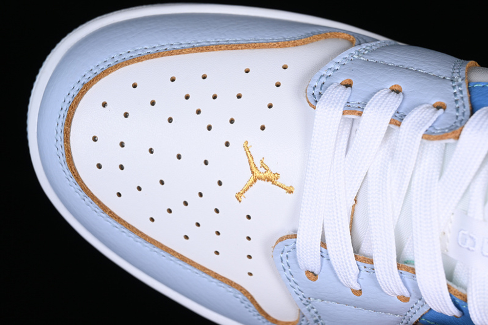 Blue white and gold jordan 1 best sale