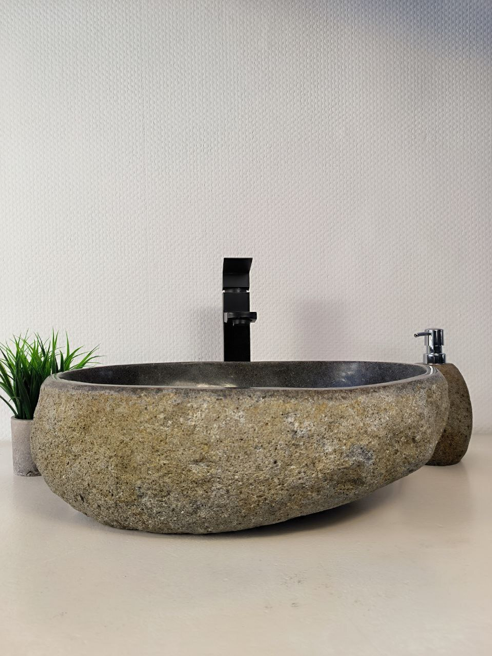 Раковина из речного камня RS-65956 48х33х15 из натурального камня