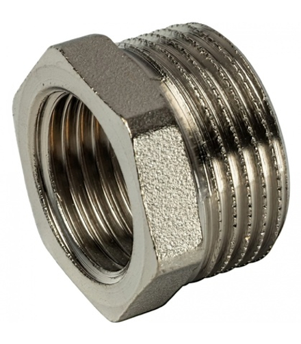 384 Футорка никелированная 3/4"х1/2" (латунь) VIEIR PREMIUM