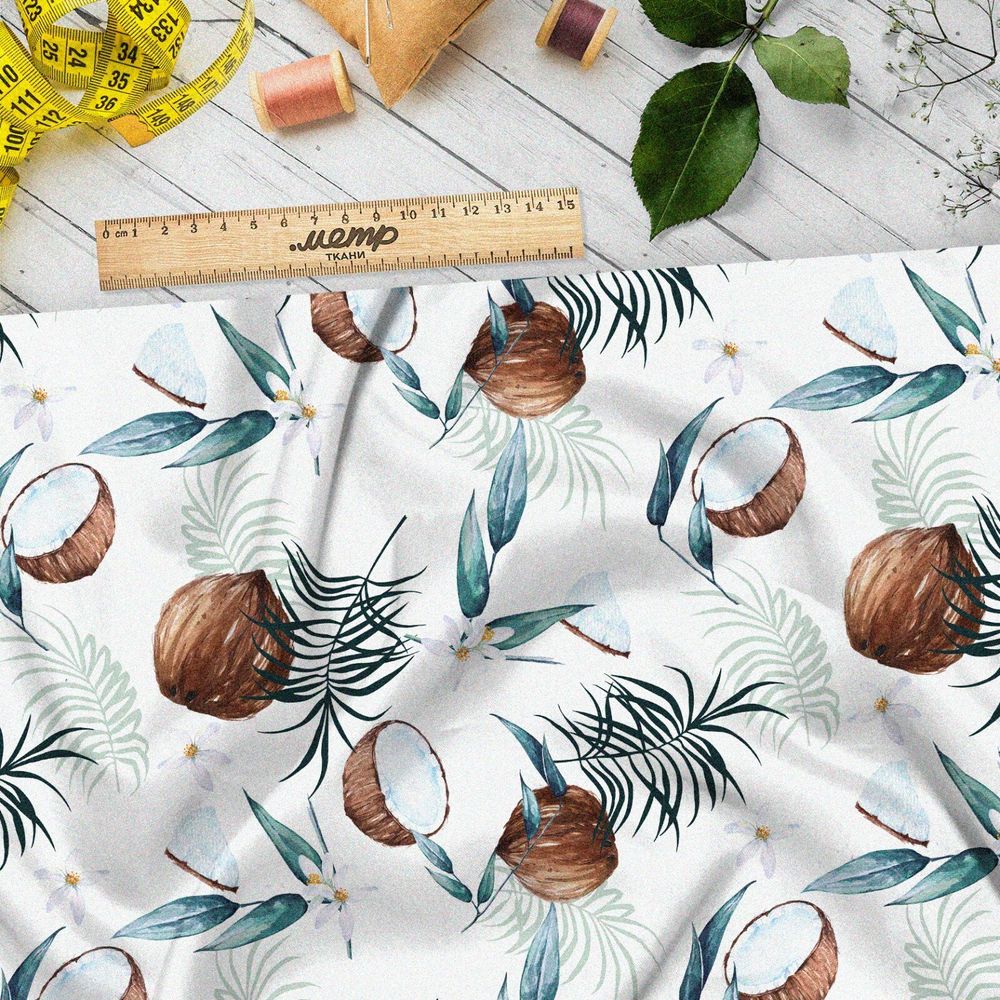 Ткань шифон кокосы