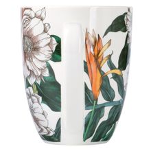 Фарфоровая кружка Тропические цветы MW413-II0092, 420 мл, белый/декор
