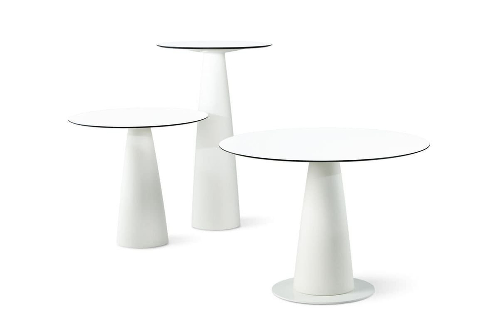 Стол из HPL пластика барный светящийся SLIDE Hopla Lighting, белый