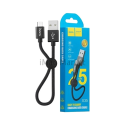 Зарядный кабель Hoco X35, USB-A - micro-USB, 2.4A, 12W, 25 см, черный