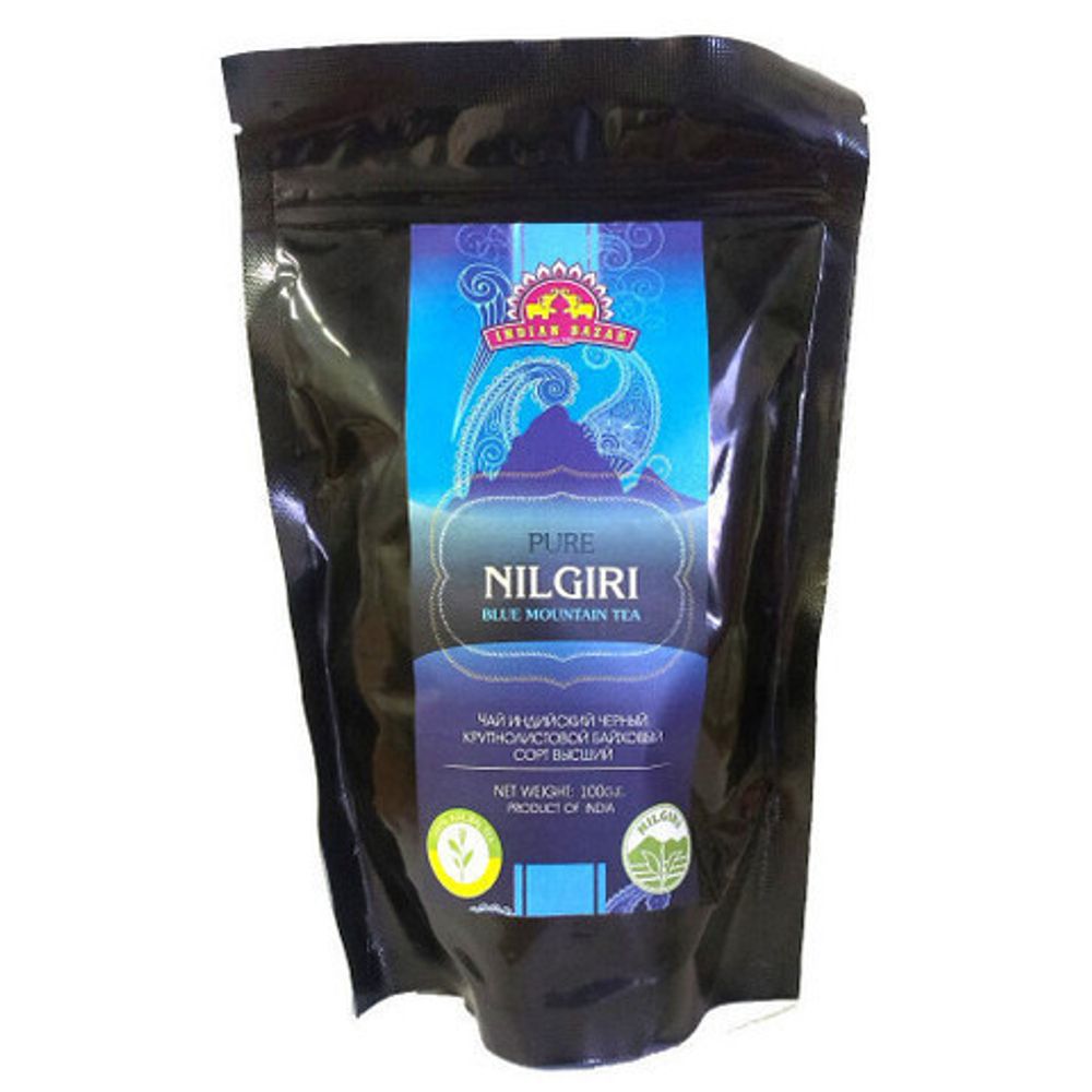 Чай Indian Bazar Pure Nilgiri blue mountain tea зеленый Нилгири 100 г