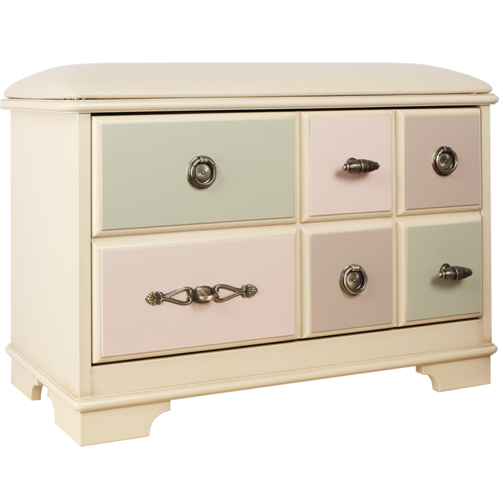 Банкетка Пандора 3 с обувницей Айвори Акварель