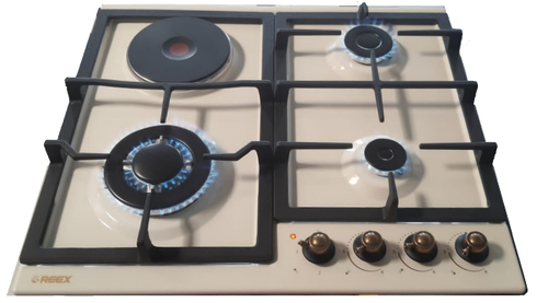 Газо-электрическая варочная панель  REEX PG-6310K Rbe  без газ-контроля (бежевый)