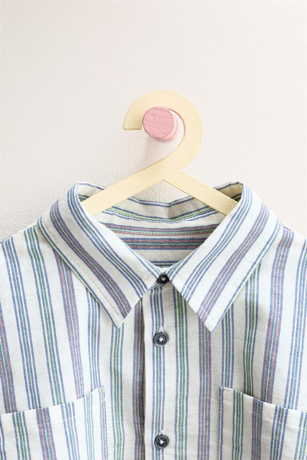 ZARA TIMELESS - РУБАШКА В ПОЛОСКУ С КАРМАНОМ, СИНИЙ