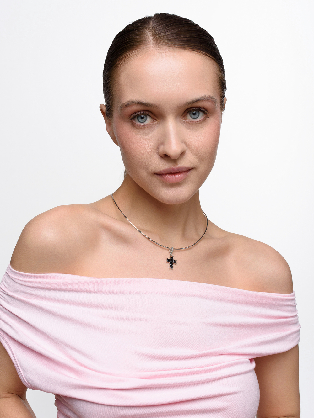 Чокер "Black Cross" Silver