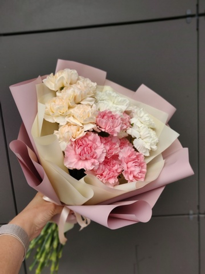 Стойкие ажурные диантусы в нежном сочетании