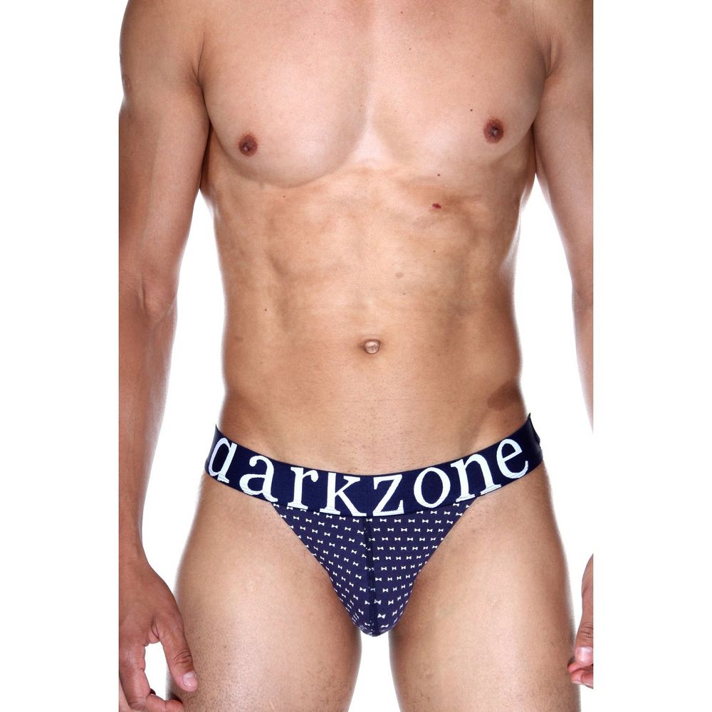 Мужские трусы танга темно-синие с принтом DARKZONE DZN6175