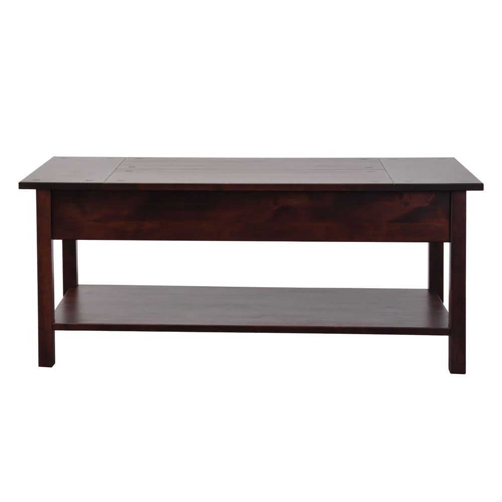 Журнальный стол с подъемным механизмом Фалун, стол трансформер из массива березы, браун