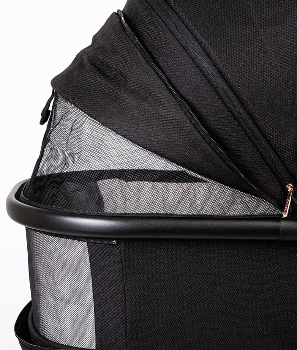 Детская коляска Peppy Tecla 3 в 1 с автокреслом Verona Black Rose Black Черный