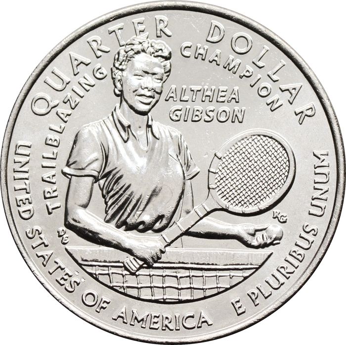 25 центов (1/4 доллара, квотер) 2025 США «Американские женщины - Алтея Гибсон» (D)