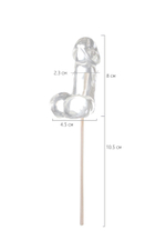 Прозрачный леденец в форме фаллоса со вкусом пина колады (Цвет: прозрачный)