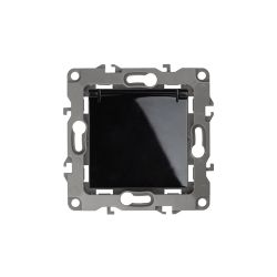 Розетка ЭРА Серия 12 12-2103-06 с заземлением 2P+E Schuko со шторками с крышкой 16A-250В IP20 чёрный