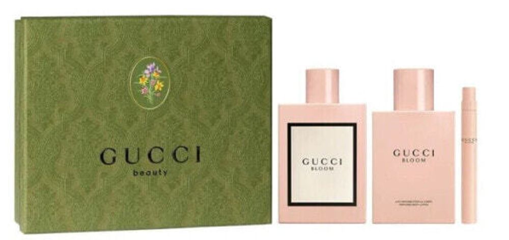 Парфюмерные наборы Gucci Bloom Spring Edition - EDP 100 ml + tělové mléko 100 ml + EDP 10 ml