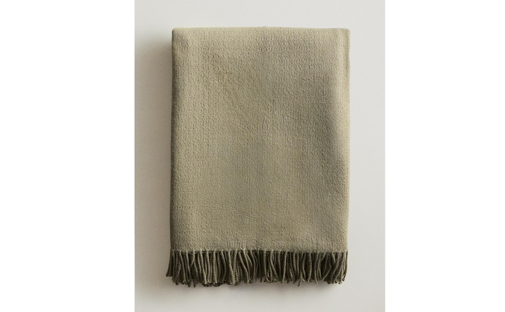 Zara Home плед из акрила, зелёный