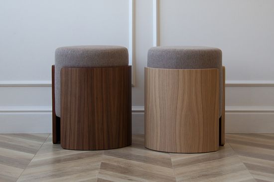 Пуф Lagom (капучино твид, натуральный дуб)