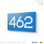 Номер на дверь 462, табличка на дверь для офиса, квартиры, кабинета, аудитории, склада, голубая 120х70 мм, Айдентика Технолоджи