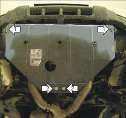 Защита картера Двигателя, Радиатора. 2 мм, Сталь. для Subaru Forester 1997-2002 MOTODOR.02205