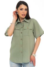 Рубашка Отличная (лён, оливка) Diolche
