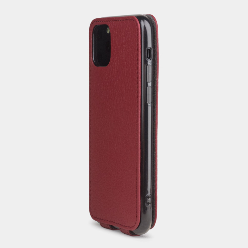 Чехол для iPhone 11 Pro Max из натуральной кожи теленка, вишневого цвета
