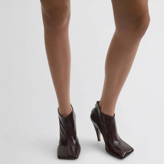 Полусапоги Phoebe Philo Tilt Ankle boot in oxblood leather