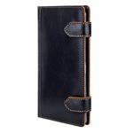 Визитница трёхрядная FABULA "Kansas" на 120 визитных карт, натуральная кожа, отстрочка, 2 кнопки, черная, V.21.TX