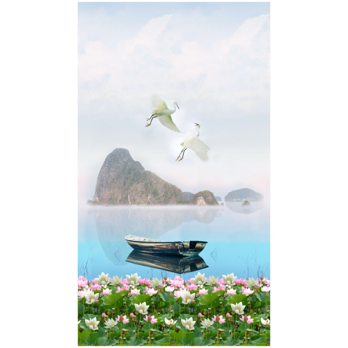 Панель ПВХ Novita Панорамы Журавли узор 2700х250мм