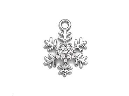 Подвеска "Снежинка" 12мм, со стразами