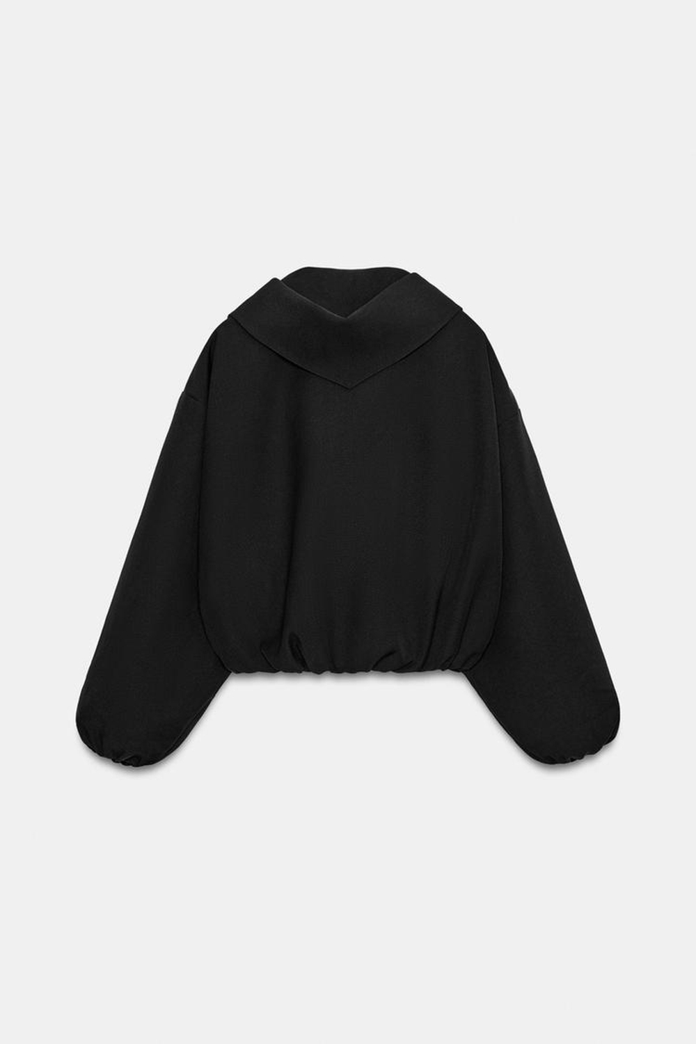 ZARA БОМБЕР СО СЪЕМНЫМ ПЛАТКОМ, ЧЕРНЫЙ