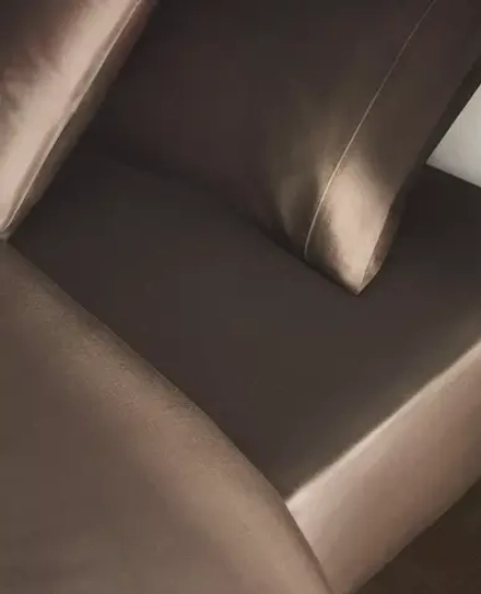 ZARA HOME (300 НИТЕЙ) НАТЯЖНАЯ ПРОСТЫНЯ ИЗ ХЛОПКА, КОРИЧНЕВЫЙ
