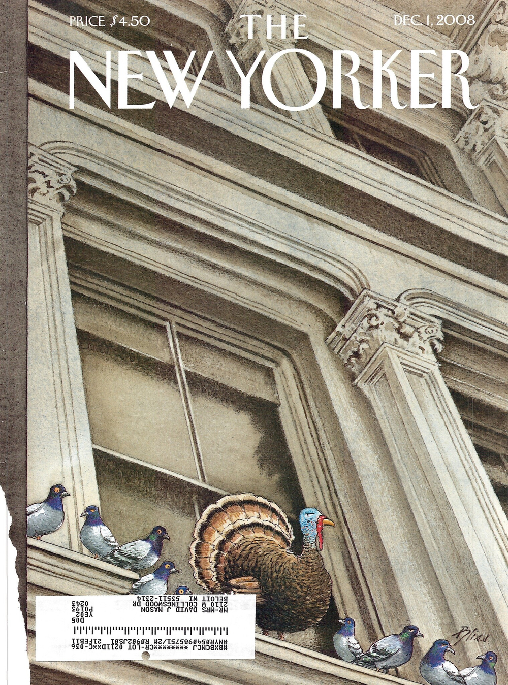 Журнал The New Yorker 01-12-2008, обложка