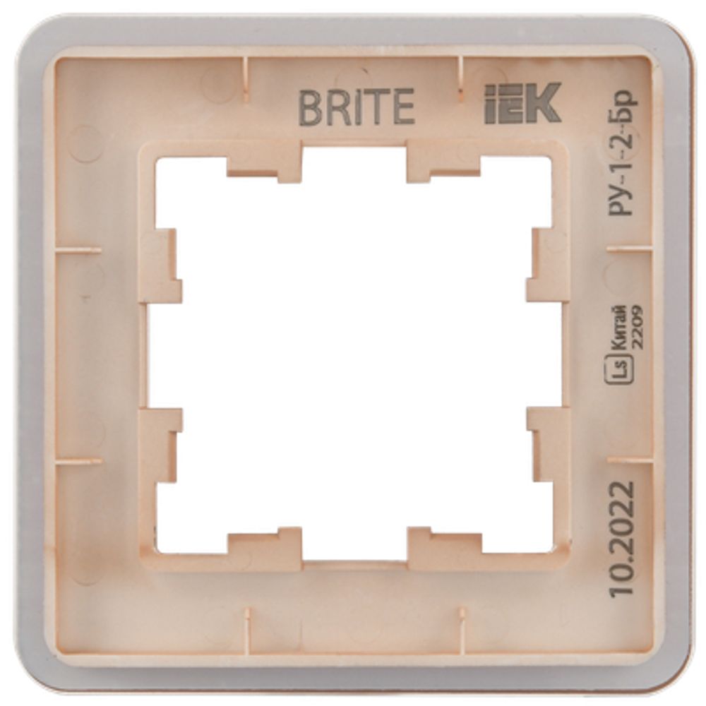 BRITE Рамка 1-местная РУ-1-2-Бр стекло дымчатый RE IEK