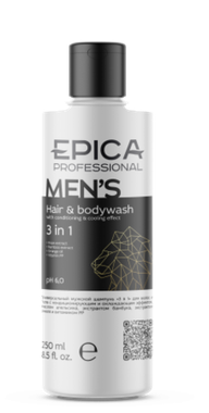 Универсальный мужской шампунь для волос и тела EPICA Men's 3 in 1