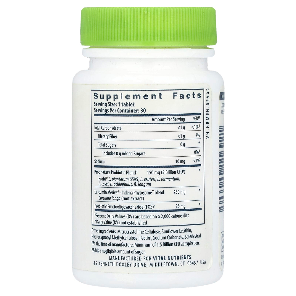 Vital Nutrients, Hyperbiotics®, пробиотик Pro-Men®, 30 веганских таблеток