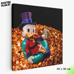 Картина для интерьера Скрудж Макдак / Scrooge McDuck на холсте, персонаж мультфильма Дисней, холст с печатью на подрамнике, на стену, Постер Плакат