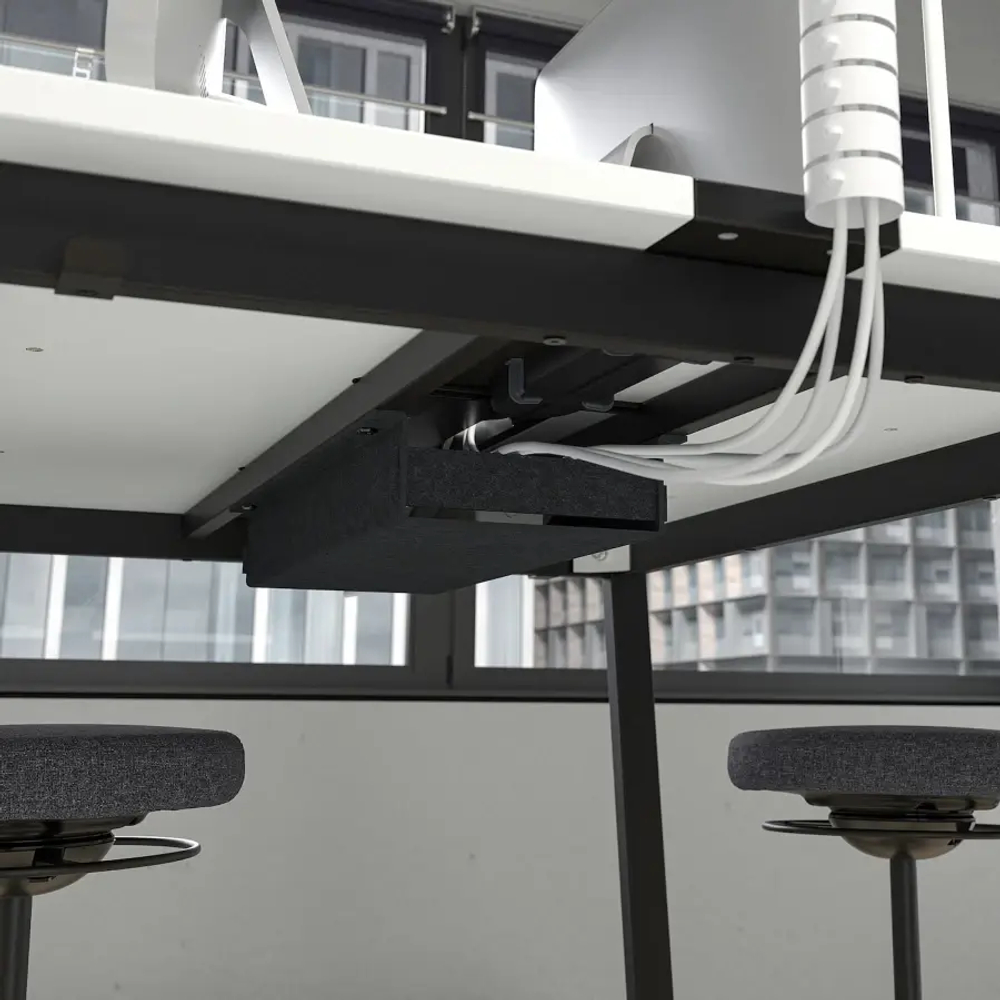 Стол для переговоров - MITTZON IKEA /ИКЕА МИТТЗОН , 108х140х105 см, белый/черный