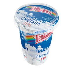 Сметана Первый вкус 15%, 500 г бзмж