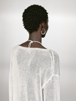 Massimo Dutti Свитер из 100% льна, белый