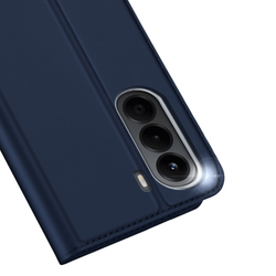 Чехол книжка из кожи синего цвета для OnePlus Nord CE6 Lite и Realme P4x, серия Skin Pro Series от Dux Ducis