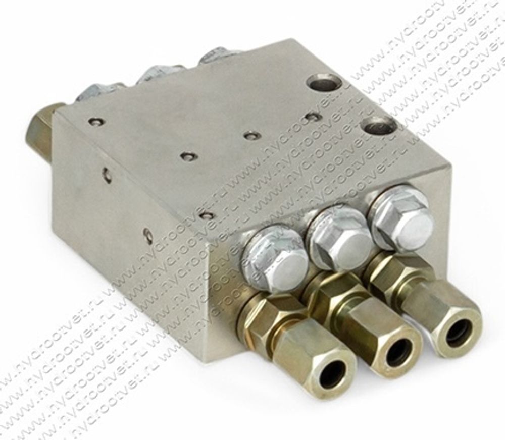 SSV6 - Питатель для прогрессивных систем смазки с рабочим давлением 300 бар, количество выходов 6, максимальная доза 0,2 мл/цикл, без реле