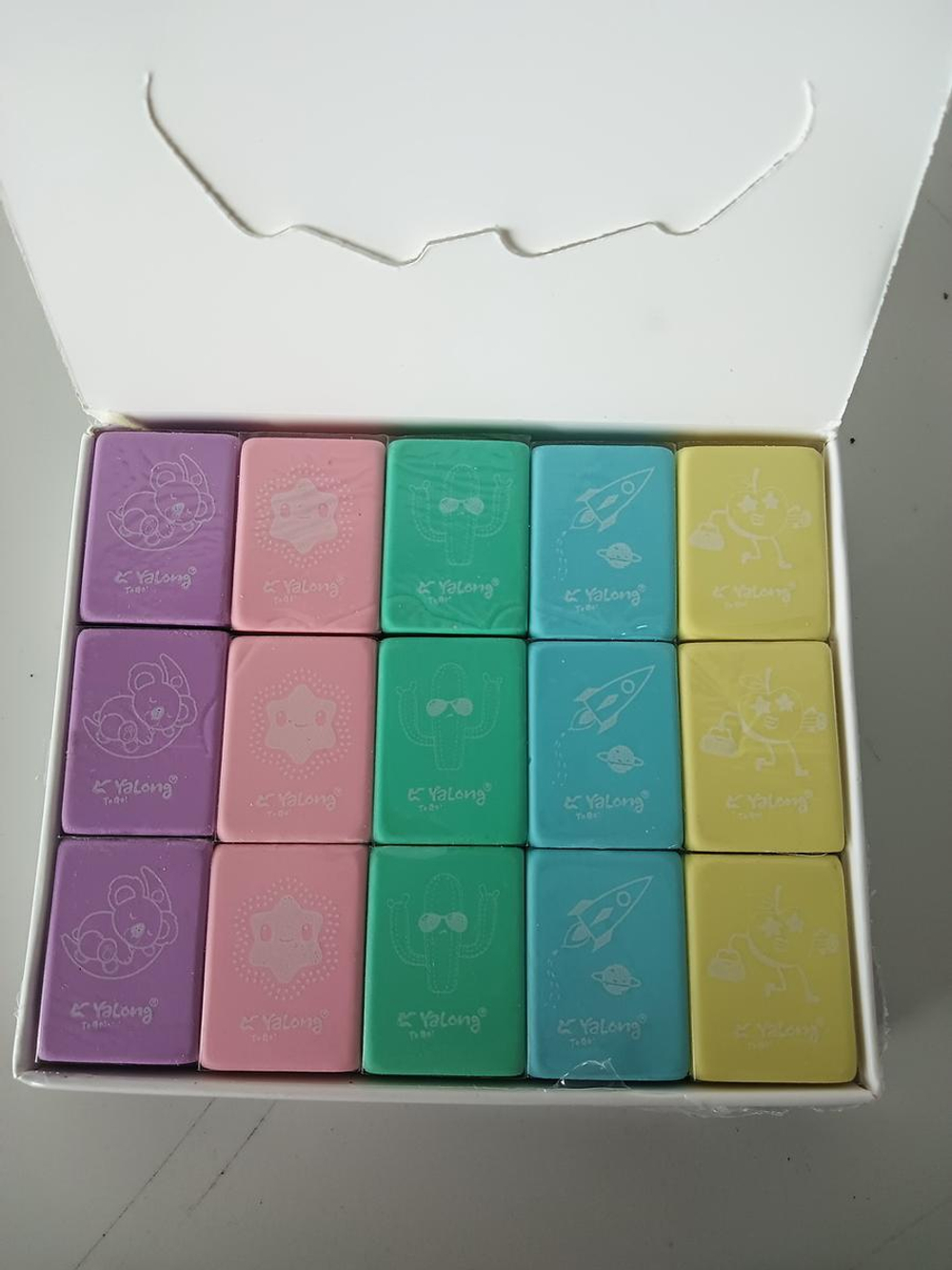 Ластик "Pastel mix" 3*2,2*0,7см, в пленке, 5 цветов микс