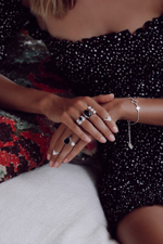 Кольцо «Дуо» с дымчатым кварцем и белым топазом