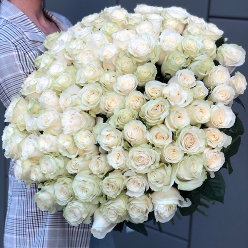 Букет из 101 белой розы "Angelic Touch"