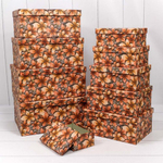 Коробка 34х26х15.3 см Набор 10 шт "Листья на песке" (Коричневый)