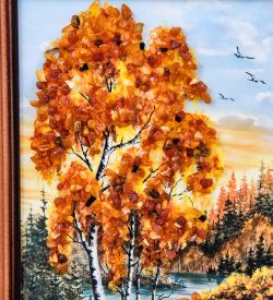 AMB-74/ 9 Картина «Красота природы» (с янтарной крошкой) дер.краш.рамка 12х15